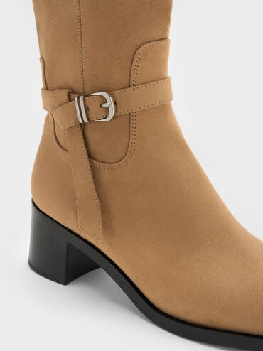 Eliza Faux Suede Knee-High Boots, Sand, hi-res