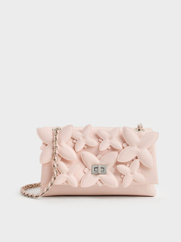 Bộ qu&agrave; tặng: T&uacute;i đeo vai Flower k&egrave;m trang sức, Soft Pink, hi-res