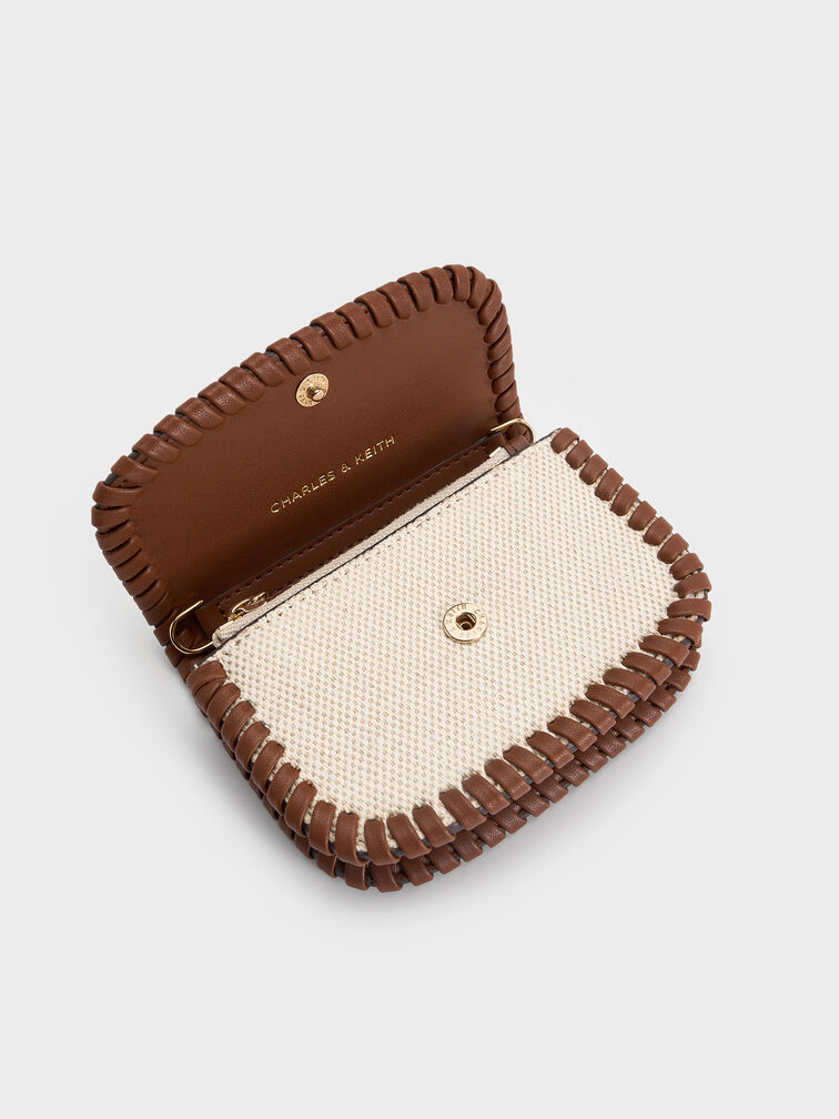 Blume Canvas Braided Chain-Handle Wallet, Taupe Canvas, hi-res