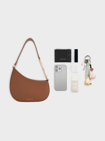 T&uacute;i đeo vai Agatha Chain-Accent, Chocolate, hi-res