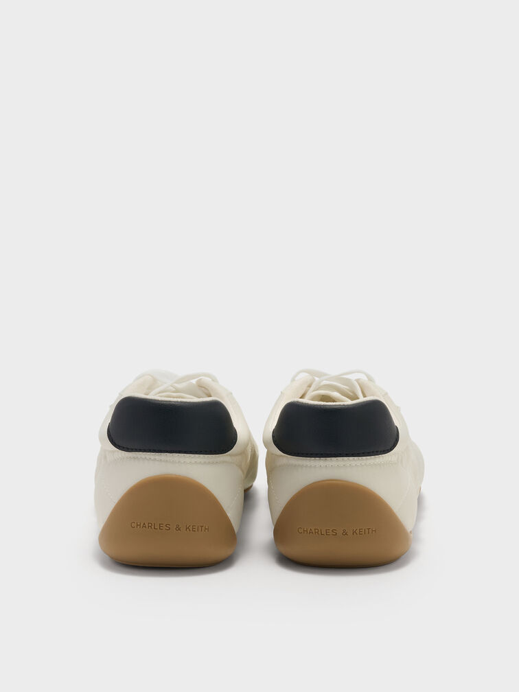 Gi&agrave;y sneakers cổ thấp mũi tr&ograve;n, Phấn, hi-res