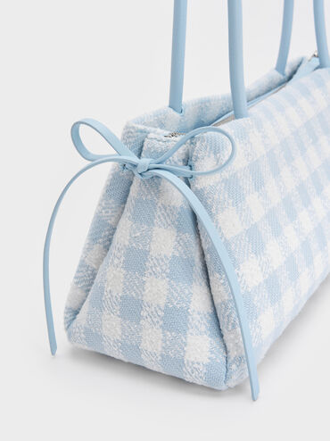 T&uacute;i đeo vai h&igrave;nh chữ nhật Hazel Gingham, Gingham Blue, hi-res