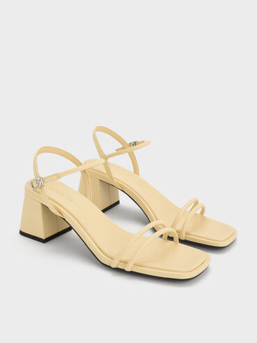 Gi&agrave;y sandals cao g&oacute;t Strappy Trapeze-Heel, V&agrave;ng, hi-res