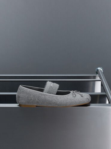 Winona Felt Mary Jane Flats, Light Grey, hi-res