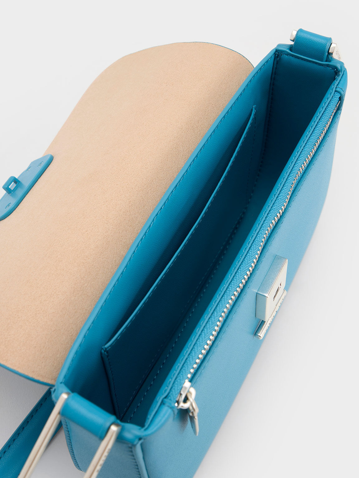 Koa Square Push-Lock Shoulder Bag, Blue, hi-res