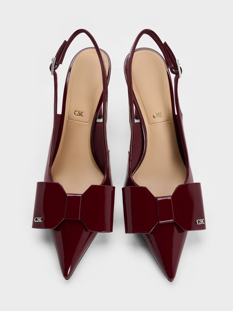 Giày sandals cao gót Lu Patent Leather, Đỏ burgundy, hi-res