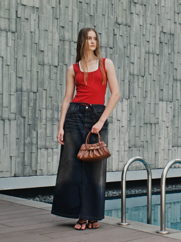 T&uacute;i đeo ch&eacute;o Isolde Belted Ruched, Chocolate, hi-res