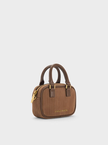 Móc khoá hình túi Sianna Corduroy, Nâu mocha, hi-res