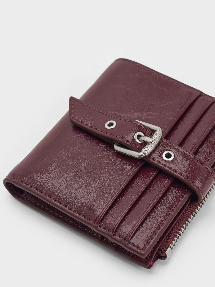 V&iacute; ngắn d&aacute;ng gập Blaise Grommet-Belt, Wineberry Red, hi-res