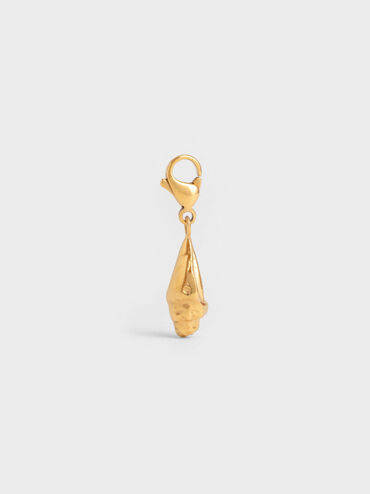 Charm hình vỏ ốc Cowrie Seashell, Vàng đồng, hi-res
