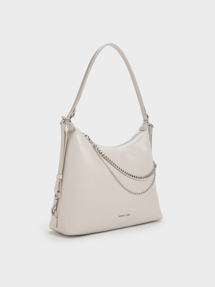 Atwood Chain Hobo Bag, Shell Grey, hi-res