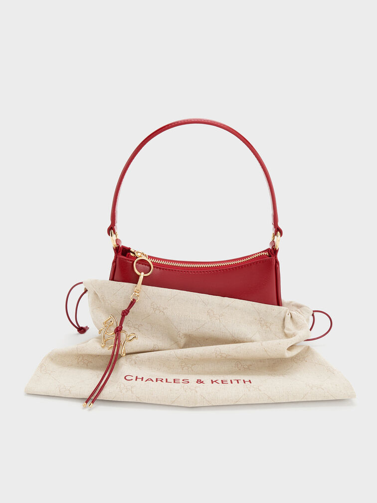Elspeth Horse-Motif Shoulder Bag, Tomato Red, hi-res