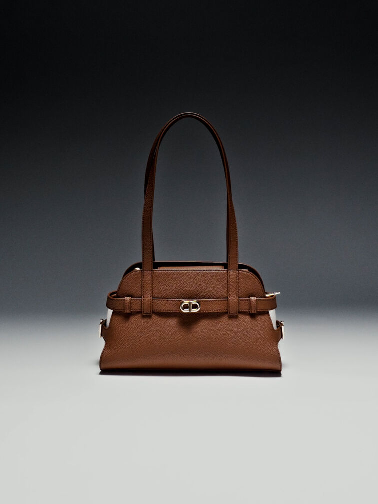 T&uacute;i đeo vai Aubrielle Belted, Chocolate, hi-res