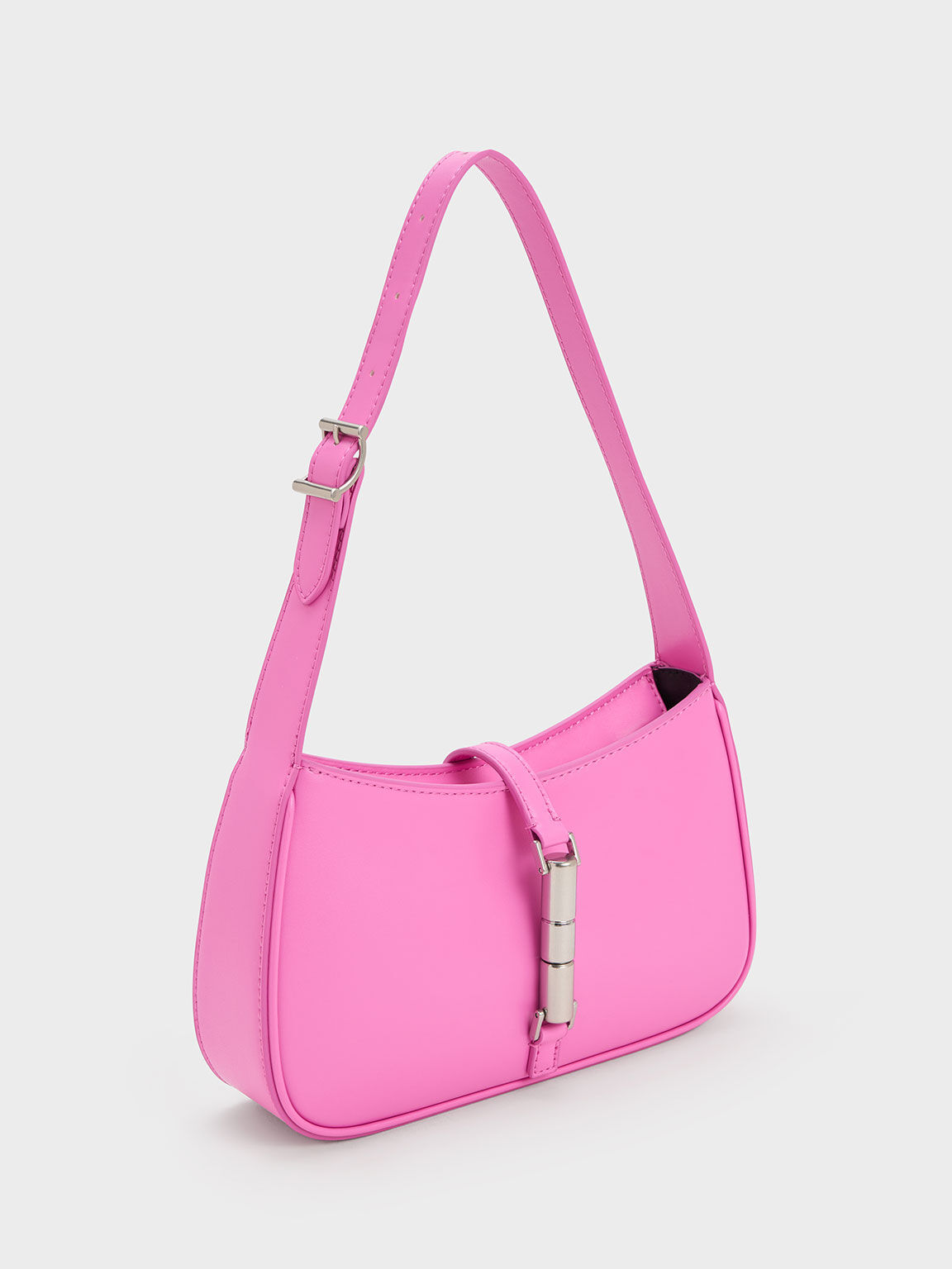 Pink Cesia Metallic Accent Shoulder Bag - CHARLES & KEITH VN