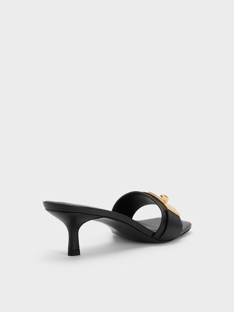 Aelin Kitten-Heel Mules, Black, hi-res