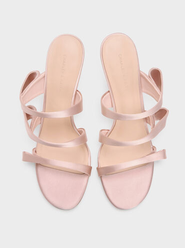 Gi&agrave;y mules cao g&oacute;t Satin, Hồng, hi-res