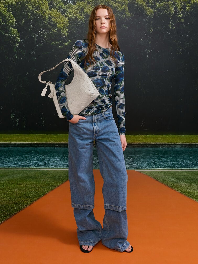 T&uacute;i đeo vai Ivette Woven Tassel, Kem, hi-res