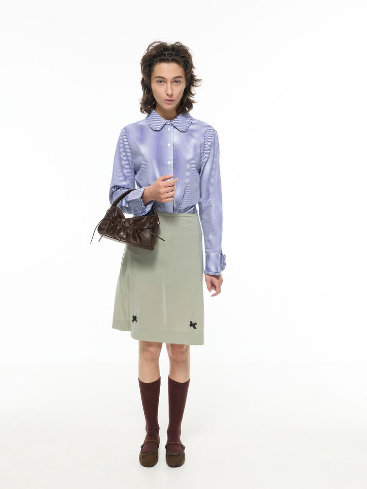 Emiko Faux Suede Bow Mary Jane Flats, Chocolate Textured, hi-res