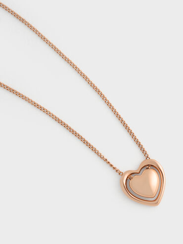 Annalise Heart Necklace, Rose Gold, hi-res