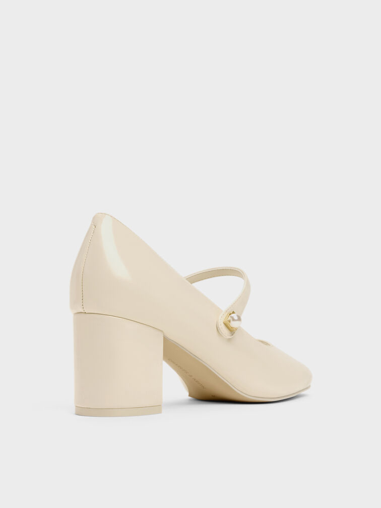 Marie Pearl Mary Jane Pumps, Cream, hi-res