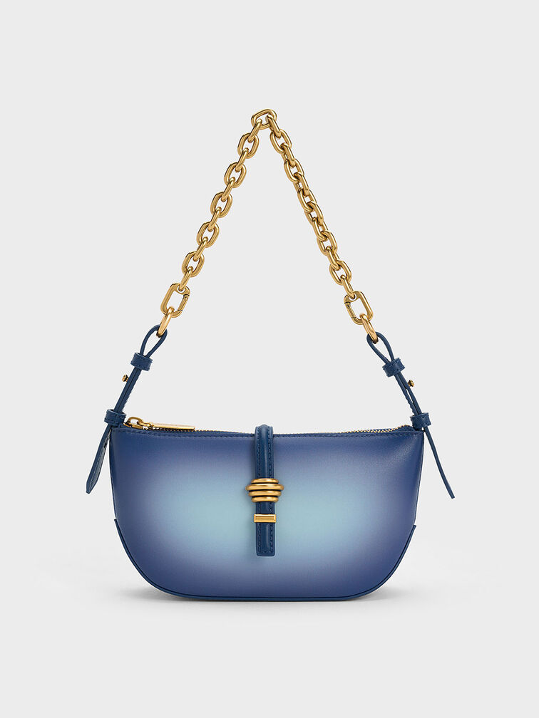 Trudy Ombre Belted Geometric Bag, Navy, hi-res
