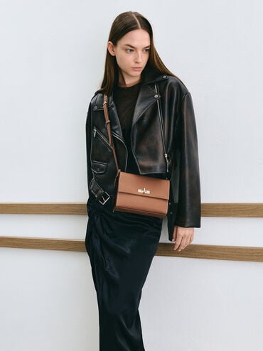 Túi đeo chéo phom chữ nhật Chance, Chocolate, hi-res