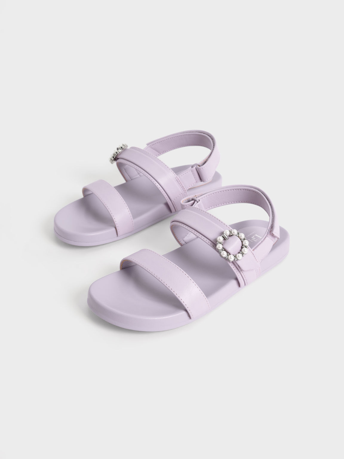 Giày sandals trẻ em Bead Embellished, Xám hoa lilac, hi-res