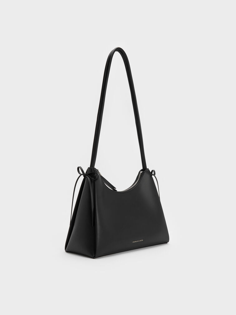 Hazel Bow Hobo Bag, Noir, hi-res