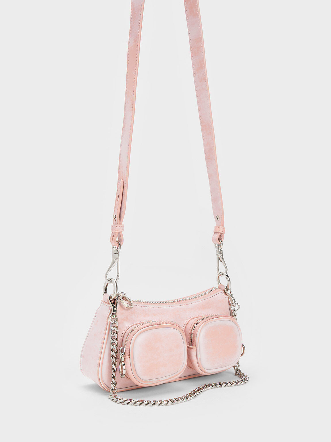 Letitia Chain-Link Shoulder Bag, Light Pink, hi-res