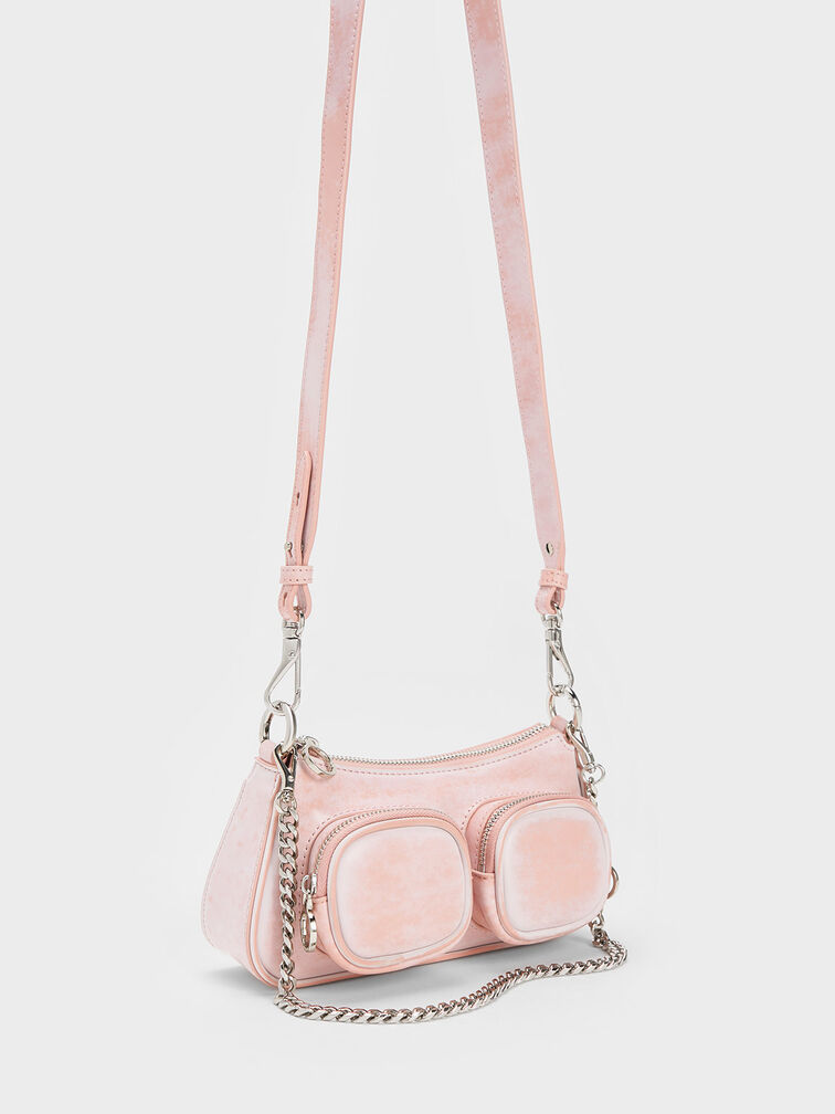 Letitia Chain-Link Shoulder Bag, Light Pink, hi-res