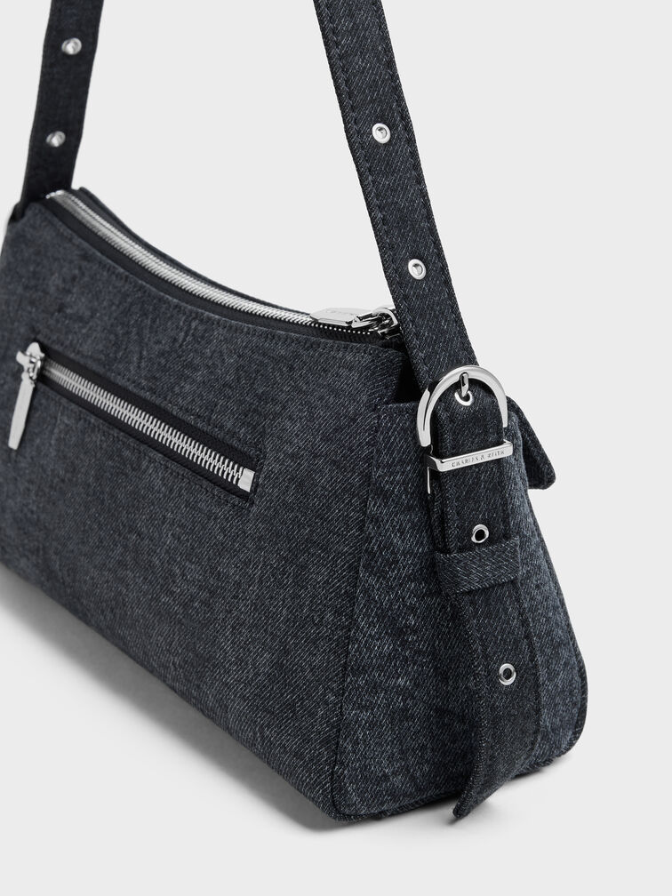 T&uacute;i đeo vai h&igrave;nh thang Rachel Denim, Xanh denim, hi-res