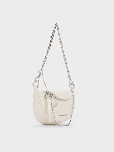 Philomena Half-Moon Crossbody Bag, Cream, hi-res