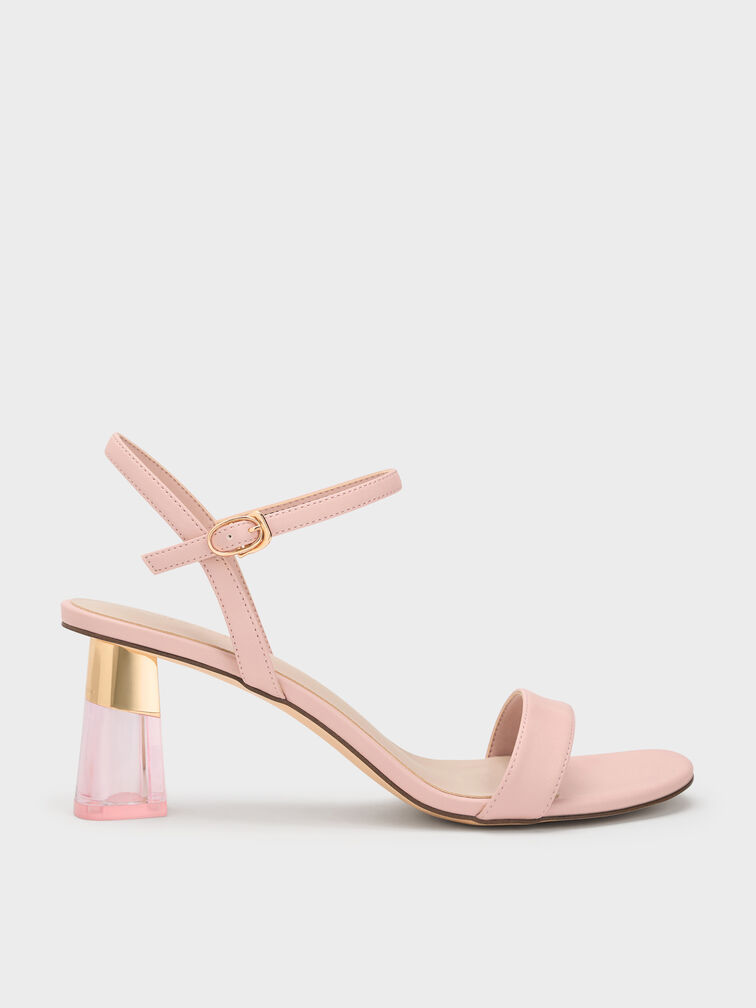 Gi&agrave;y sandals cao g&oacute;t Clear Trapeze, Hồng phấn, hi-res