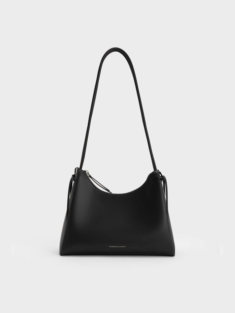 Hazel Bow Hobo Bag, Noir, hi-res