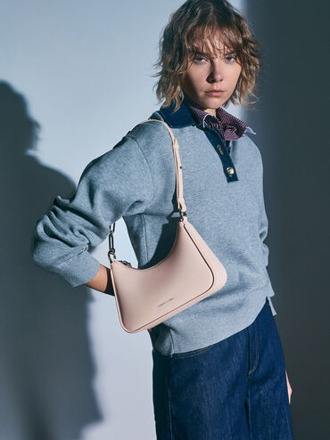 T&uacute;i đeo vai h&igrave;nh thang Lane Chain, Soft Pink, hi-res