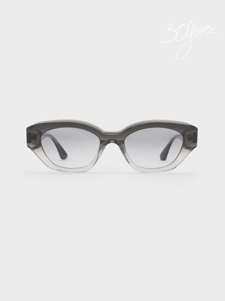 Onyx Ombre Cat-Eye Sunglasses, Grey, hi-res