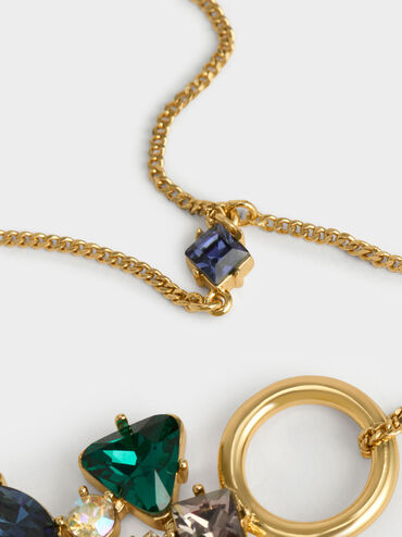 Dây chuyền mắc xích Crystal-Embellished Double Chain, Vàng đồng, hi-res