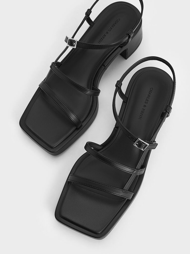 Gi&agrave;y sandals cao g&oacute;t Selene Strappy, Đen, hi-res