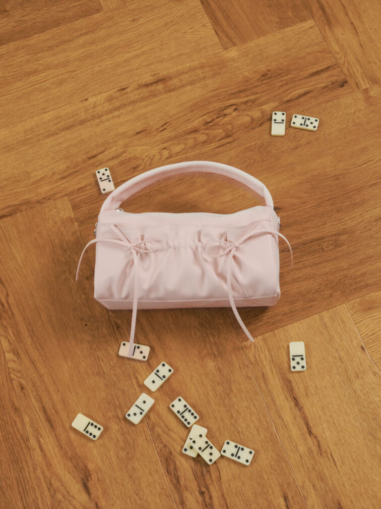 T&uacute;i x&aacute;ch xếp nh&uacute;n thắt nơ Reese, Soft Pink, hi-res