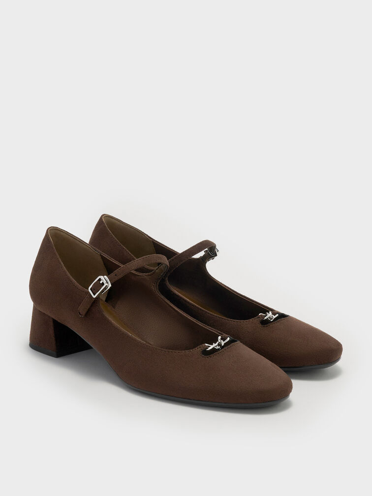 Gi&agrave;y b&uacute;p b&ecirc; đế cao Shila, Dark Brown Textured, hi-res