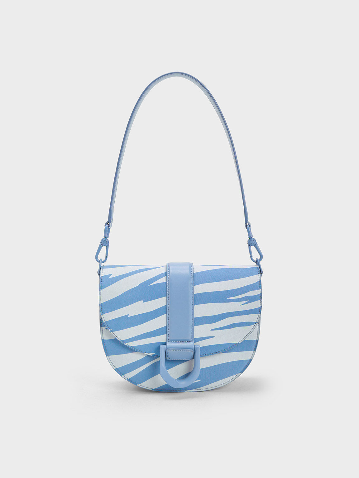 Zebra Print Gabine Saddle Bag, Blue, hi-res