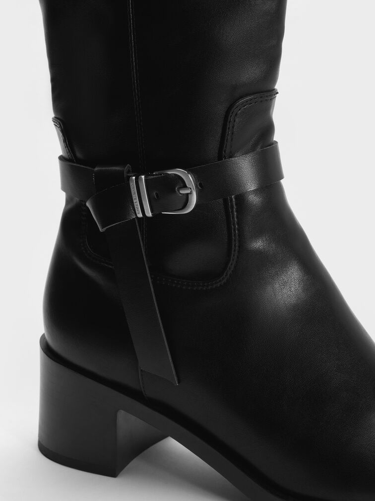 Eliza Knee-High Boots, Black, hi-res