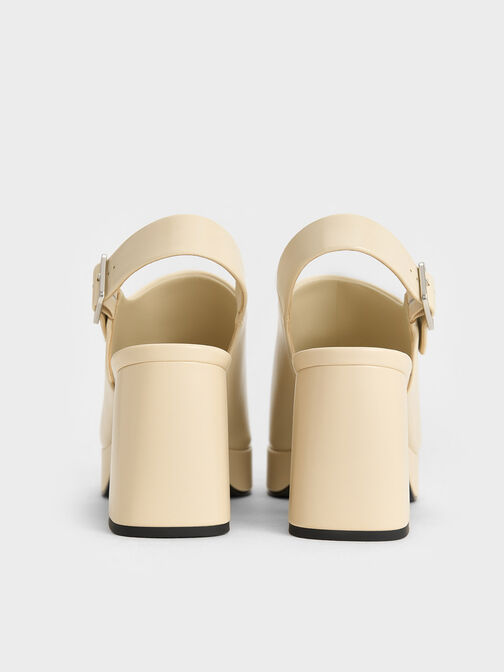 Giày sandals Peep-Toe Platform, Be, hi-res