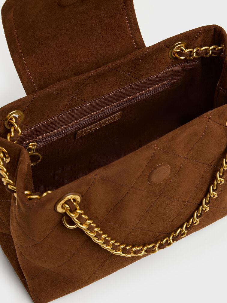 T&uacute;i đeo vai nắp gập Apfra, Pecan Brown, hi-res