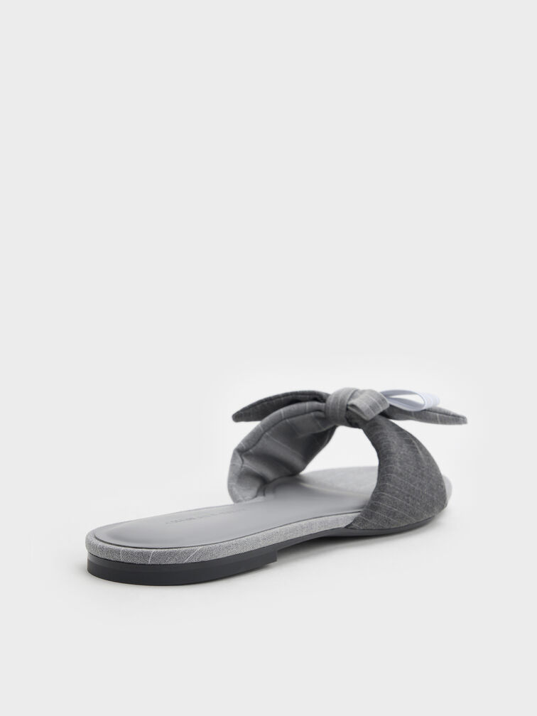 D&eacute;p quai ngang Satin Printed Bow, X&aacute;m, hi-res