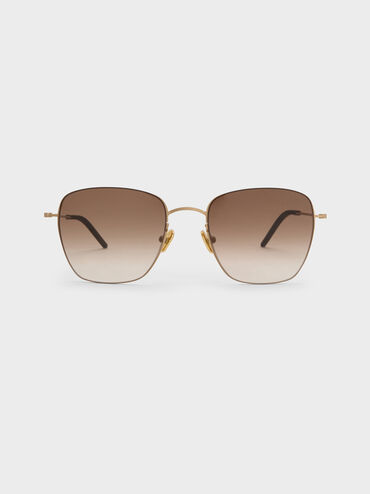 Miranda Square Sunglasses, Light Gold, hi-res