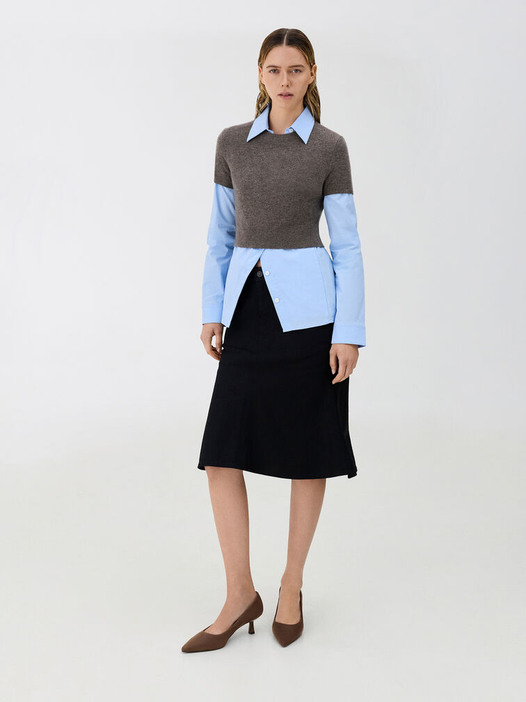 Gi&agrave;y cao g&oacute;t mũi nhọn Emmy, Dark Brown Textured, hi-res