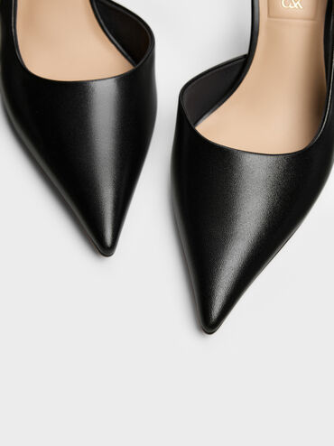 Gi&agrave;y cao g&oacute;t b&iacute;t mũi Leather, Đen, hi-res