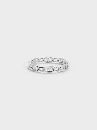 Nyra Mixed-Link Chain Ring, Silver, hi-res