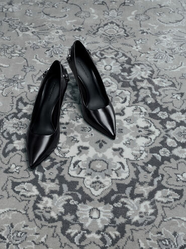 Erinna Metallic-Accent Pointed-Toe Pumps, Black Boxed, hi-res